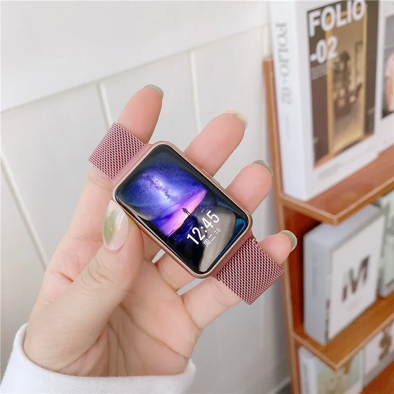 Magnetic Loop Strap For Huawei Watch FIT Strap Accessories stainless steel metal bracelet Huawei Watch fit 2021 Strap