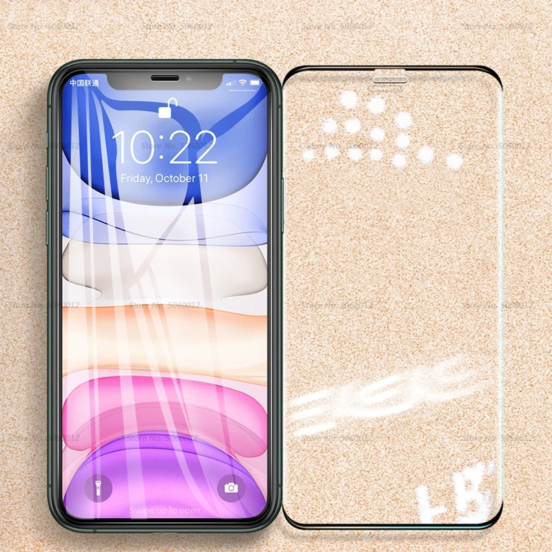 Закаленное стекло с полным покрытием для iPhone 11 Pro Max прозрачная защитная пленка