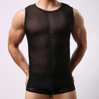 man undershirtsmale mesh see through tank tops underweargay funny fishnet see inner vest