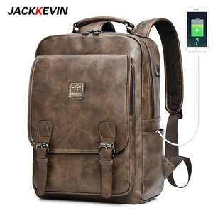 jackkevin mens retro leather backpack multi function large capacity men bag travel backpack waterproof laptop backpack mochila free global shipping