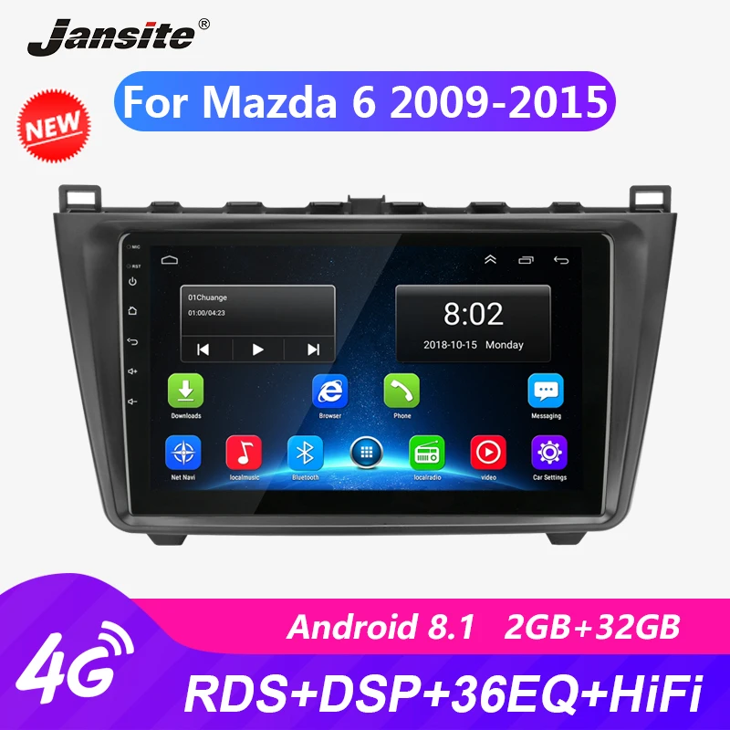 Jansite R9 " RDS DSP Android Автомагнитола для Mazda 6 2009- сенсорный экран плеер gps навигация HIFI Авторадио Видео с рамкой