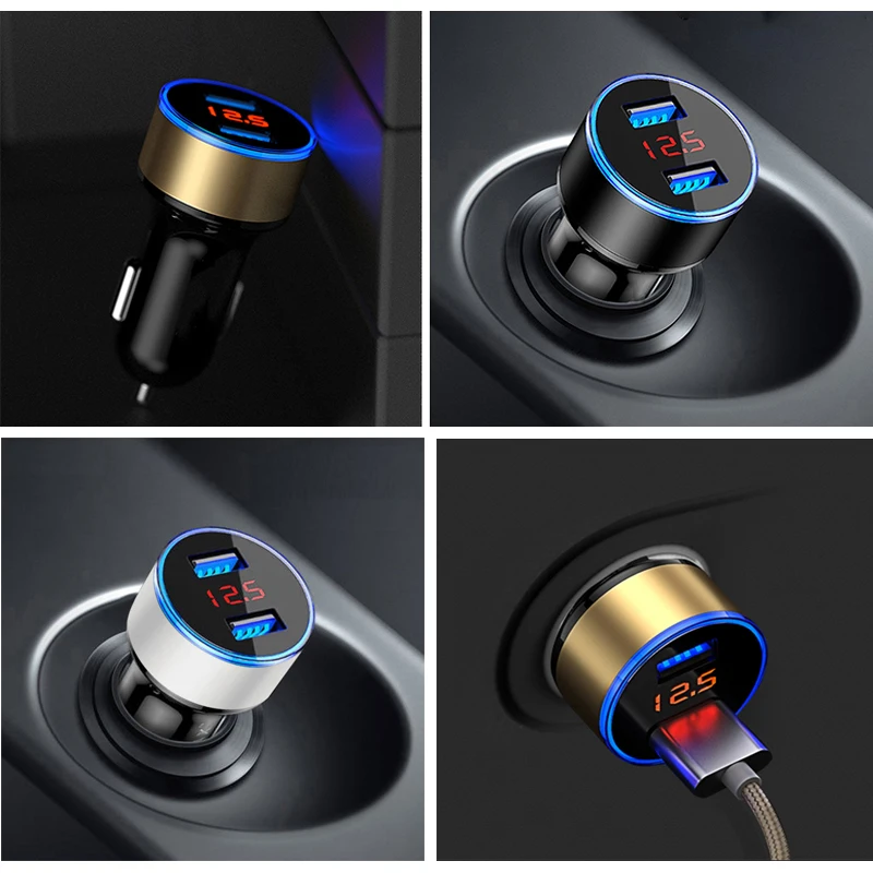 3.1A Dual USB светодиодный Дисплей мобильного телефона для мобильного телефона Зарядное устройство для Toyota Hilux Yaris Vios ВАЗ Kalina Priora Нива Самара 2110 Largus 2109 2107 2106 4x4