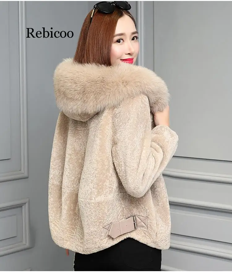 Женская кожаная куртка пальто из искусственного меха зимняя новая лисьего с