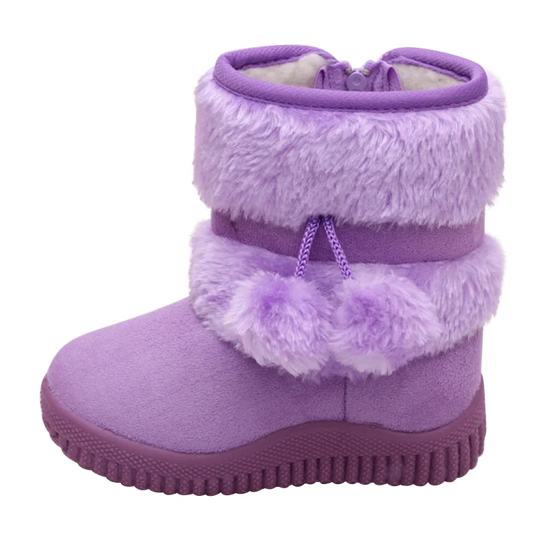 Обувь для девочек зимние детские ботинки уличные теплые плюшевые Повседневная