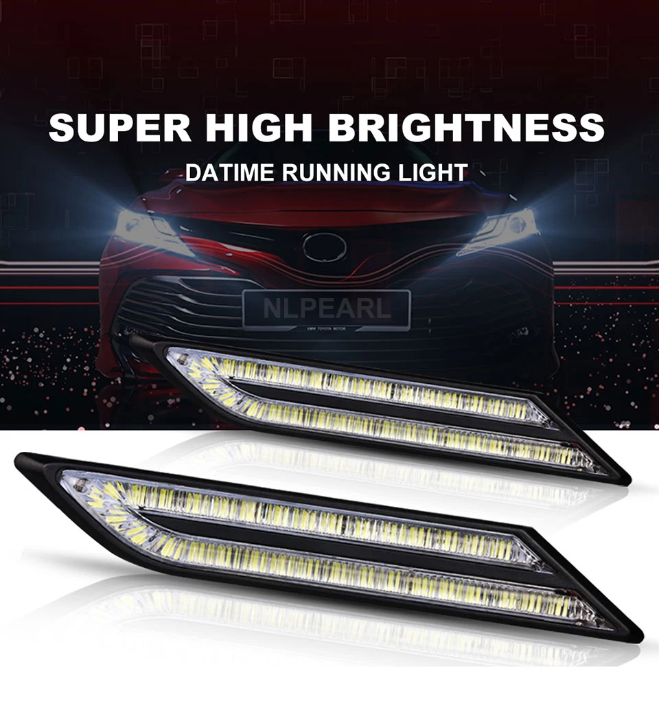 Nlpearl 2x33 SMD дневные ходовые огни для автомобиля, светодиодный, водонепроницаемый, супер яркий светодиодный модуль DRL, автомобильный светильник в сборе, автомобильный Стайлинг 12 В