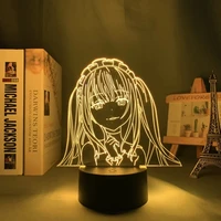anime 3d lamp date a live kurumi tokisaki led night light for room decor nightlight birthday gift manga date a live neon light