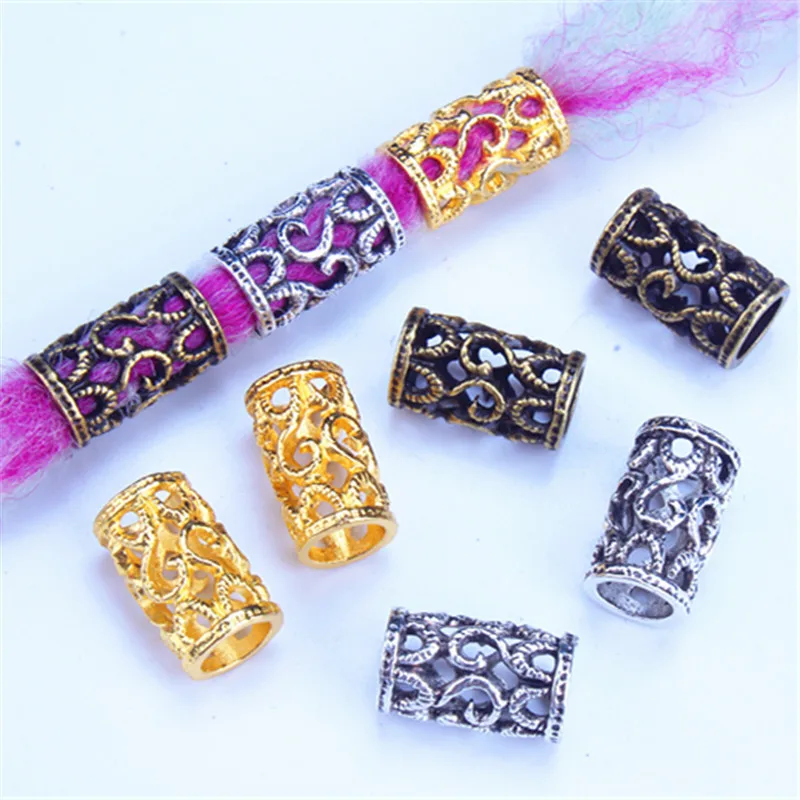 10 шт. Серебристые золотистые полые Викинги коса для волос страшная борода Дред