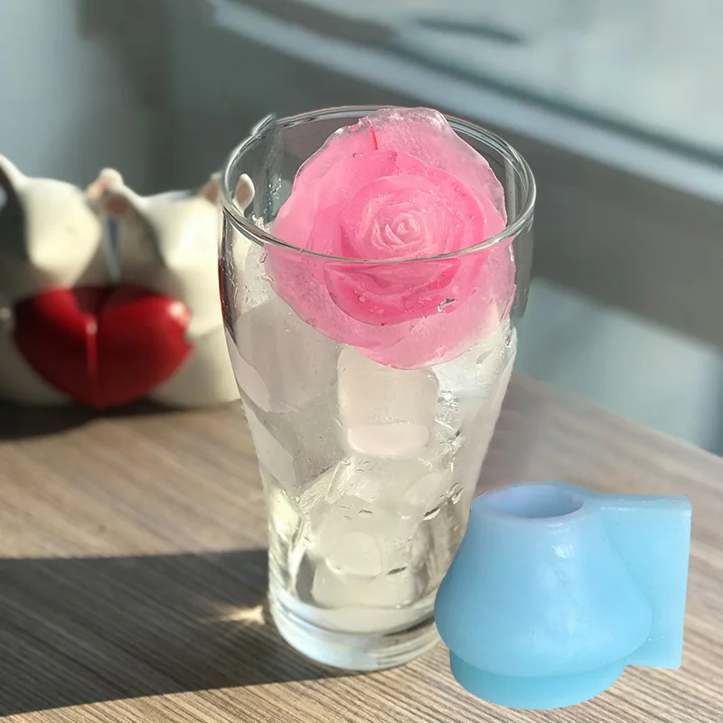 3D силиконовая форма для кубиков льда в форме розы коктейлей напитков холодного