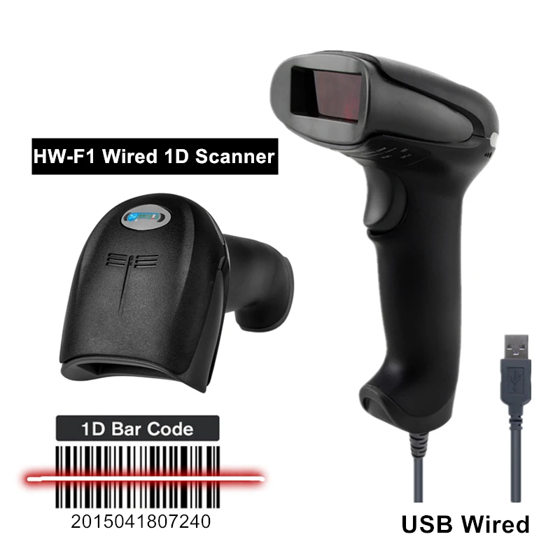 HW F1 проводной лазерный сканер штрих кодов ручной кода Портативный высокое