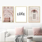 Постер с изображением марокканской арки, мусульманский верблюд, пустынный пейзаж, настенное искусство, печать на холсте, простота, Современное украшение для дома