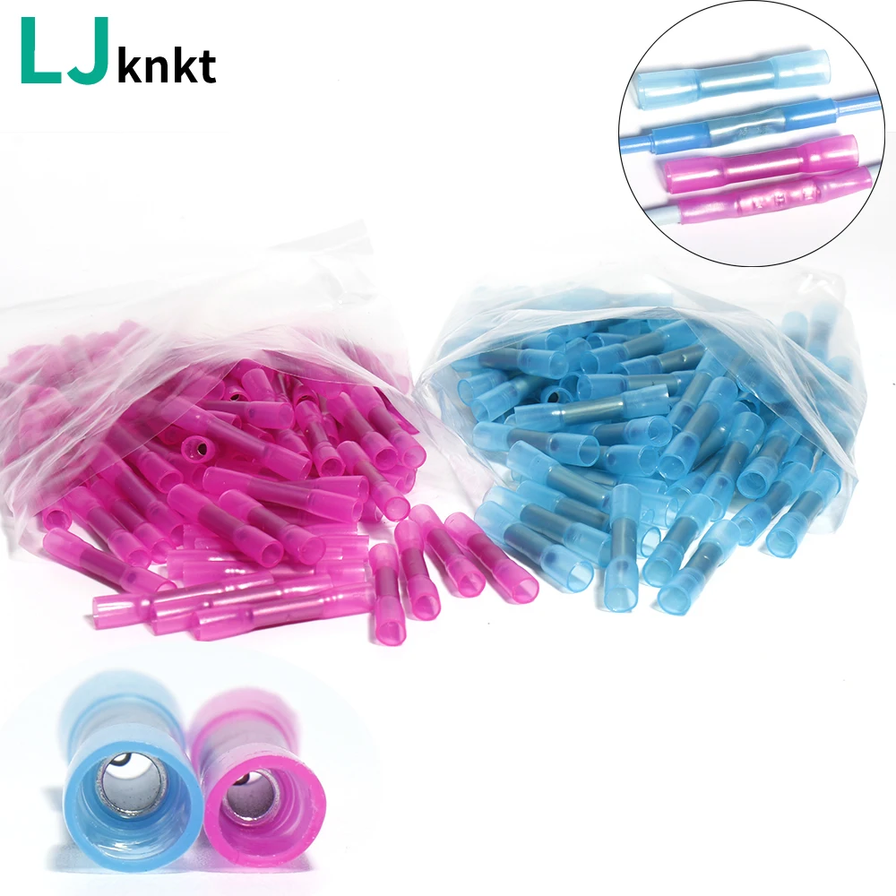 

Faston Marine Connector Tubing Electrical Terminal Heat Shrink Butt Crimp Waterproof Insulated Seal Wire 22-14 AWG BHT