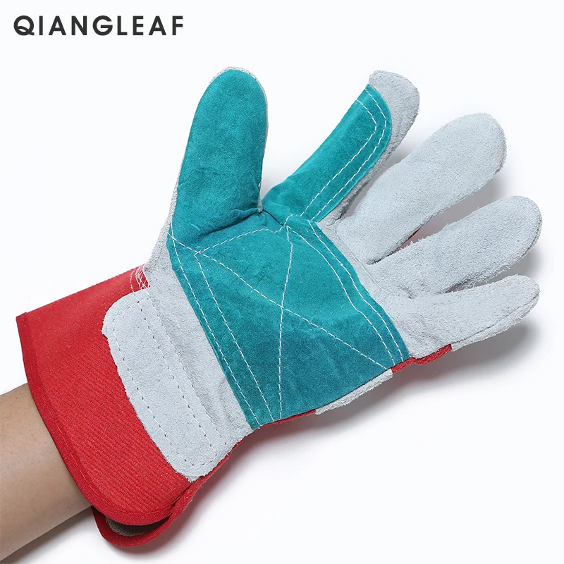 Рабочие перчатки QIANGLEAF QY1643 из воловьей кожи для промышленной сварки