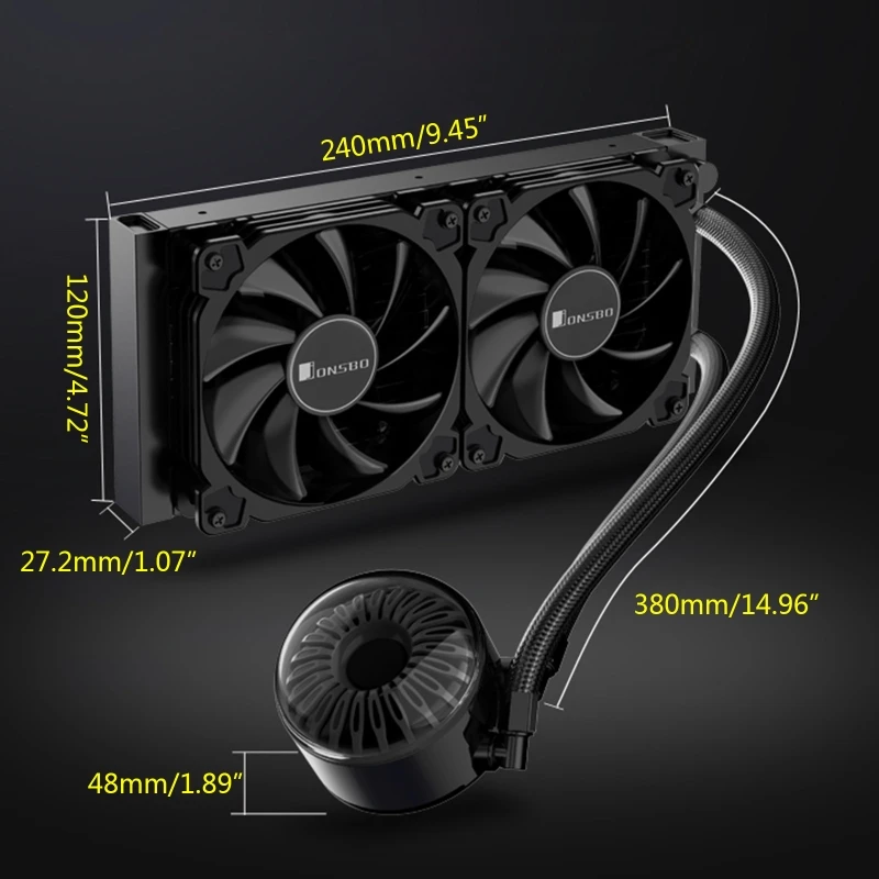 

240 CPU Water Cooling Radiator Computer CPU Cooler Fan 5V 3Pin ARGB Heatsink Integrated Radiator Silent