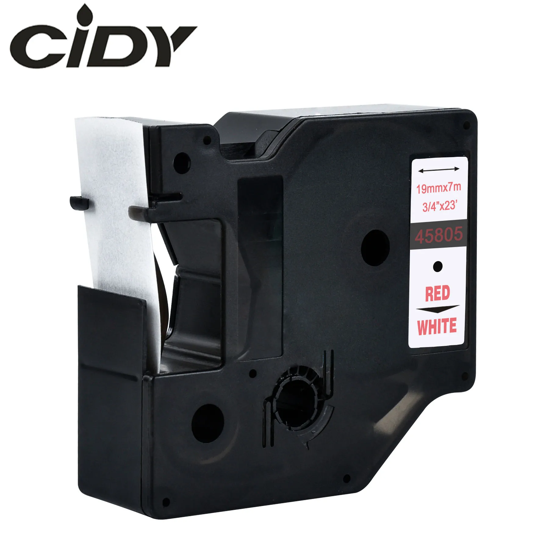 Этикетка CIDY 1 шт. 45803 совместимый с Dymo D1 19 мм лента для маркировки 45800 45808 черного цвета на белом ленты с лейблом для этикетка Dymo менеджер 160 280 210 - Цвет: red on white
