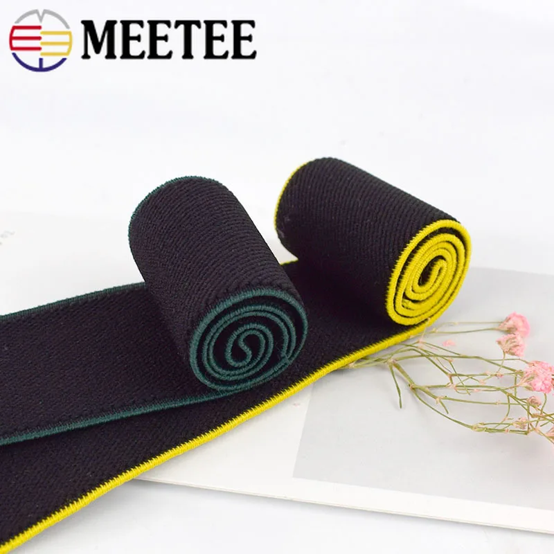 

10Yards Meetee 4cm Soft Skin Elastic Band Trousers Waistband Stretching Rubber Bands Nylon Webbing DIY Sewing Garment Accessory