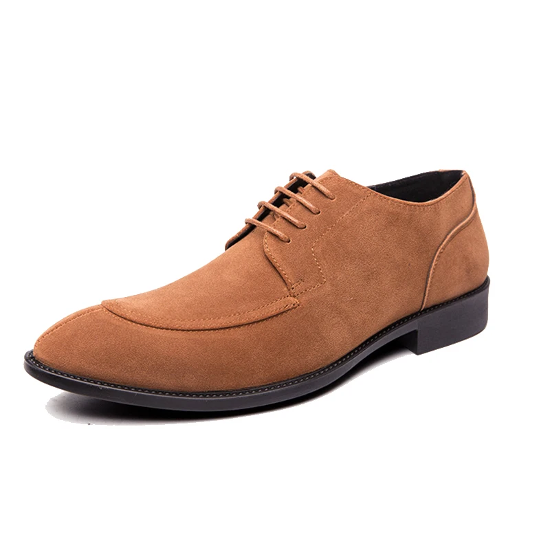 

Men's Suede Shoes Low-Heeled Pointed Leather Shoes Matte Non-Leather Casual Shoes Spring Ankle Boots Retro Classic Men's Casual