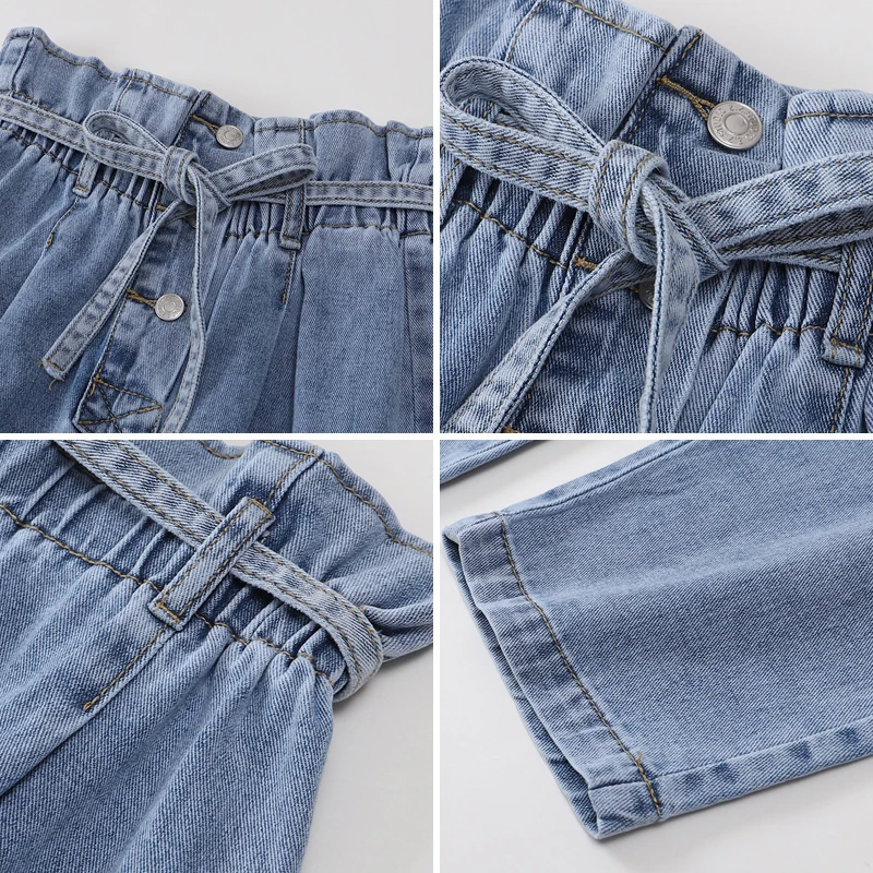 

2021 Fashion With Belt Button Baggy Jeans Woman High Waist Streetwear Girls Wide Leg Jeans Trousers Pants Mujer Mom Denim