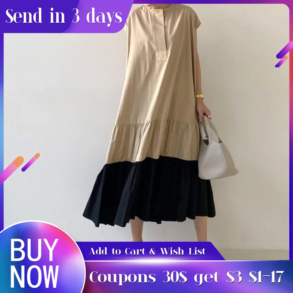 

Летнее женское платье 2021 шить с коротким рукавом Длинные платья с круглым вырезом и карманами, повседневный вязаный свитер свободного на ка...