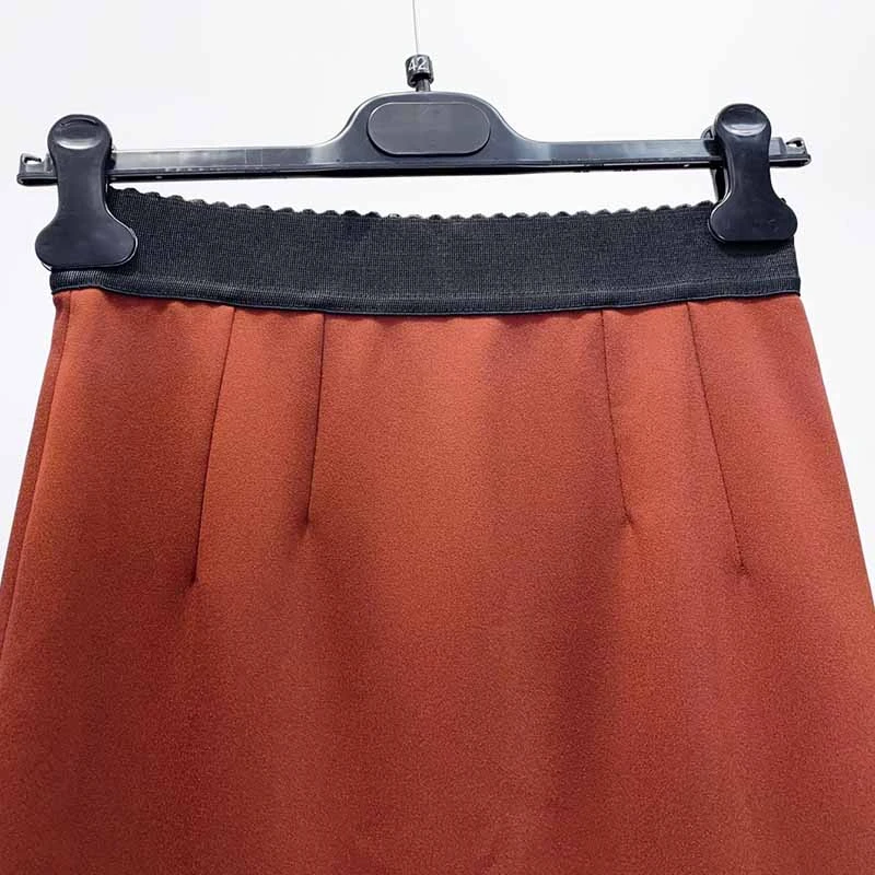 Cosmicchic Fall Skirts For Women Midi Chiffon Lace High-waist Elastic Three-Color Wrap Skirt Mid-Calf Classic Elegant Skirts