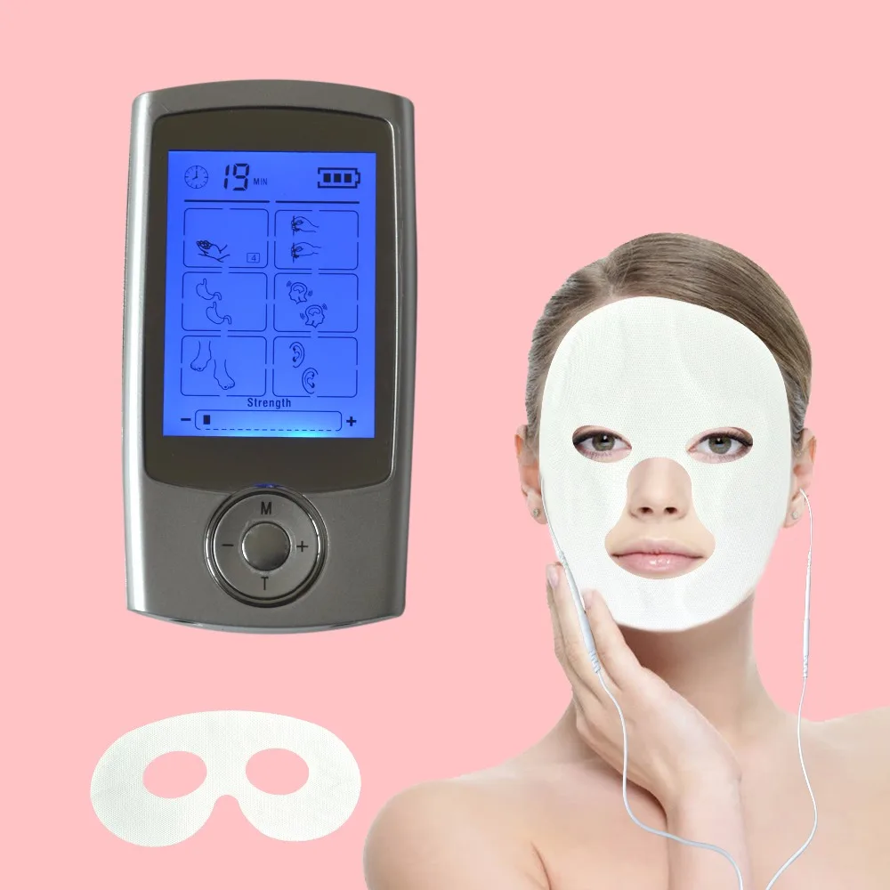 

16Modes Multifunction Physiotherapy TENS/EMS Body Massager Burn Fat Smoothing Pain Fatigue+Therapy Beauty Facial & Eye Mask Pad