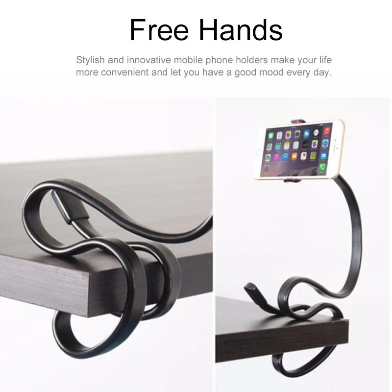 universal lazy bracket long arm flexible for women men 360 clip mobile cell phone holder car bed desk table stents adjustable free global shipping