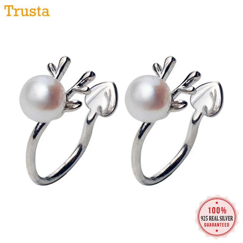 Trusta,, 925 пробы, Серебряный олень, Cz, серьги-манжеты, клипсы для женщин, девушек, без серьги в стиле пирсинга, ювелирное изделие DS535