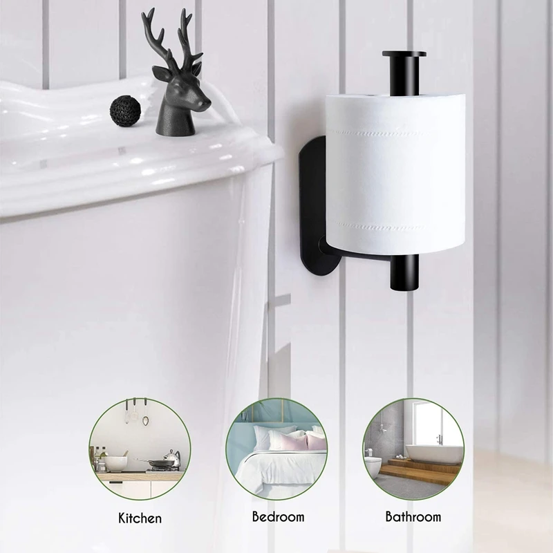 

Toilet Paper Holder Self Adhesive Toilet Paper Roll Holder for Bathroom Washroom Kitchen Stick on Wall Mount