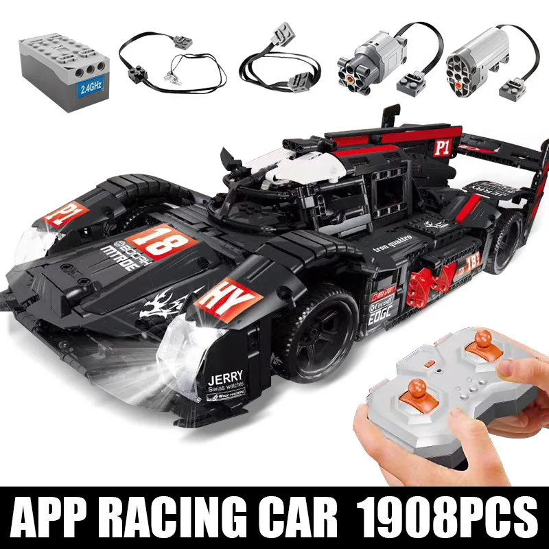 DHL Technic игрушки серии Супер гоночный автомобиль R18 R8 совместимые строительные