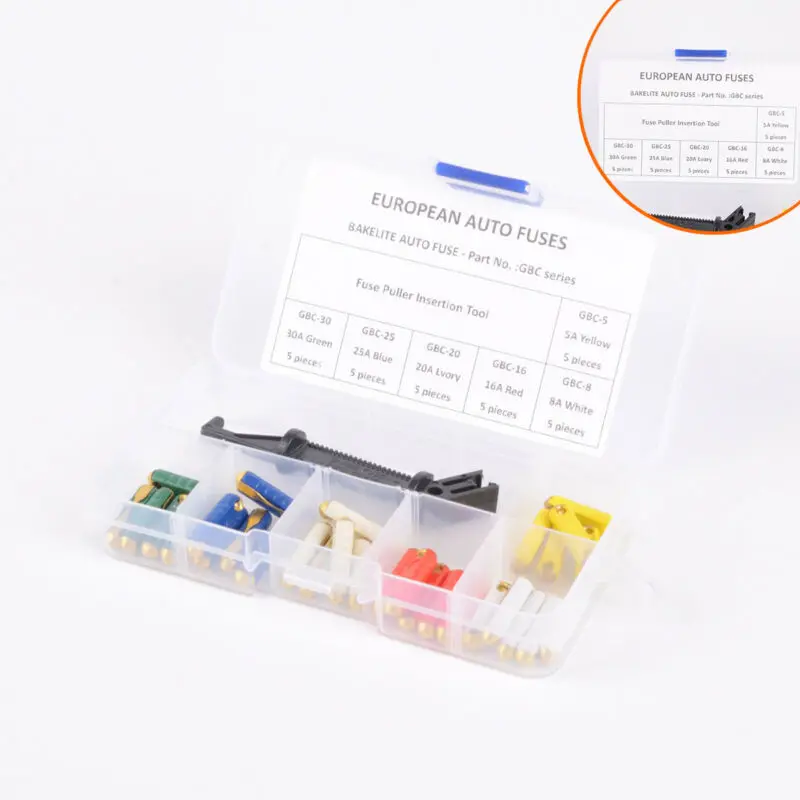 Универсальный автомобильный предохранитель 30 шт. серии GBC европейский с лезвием