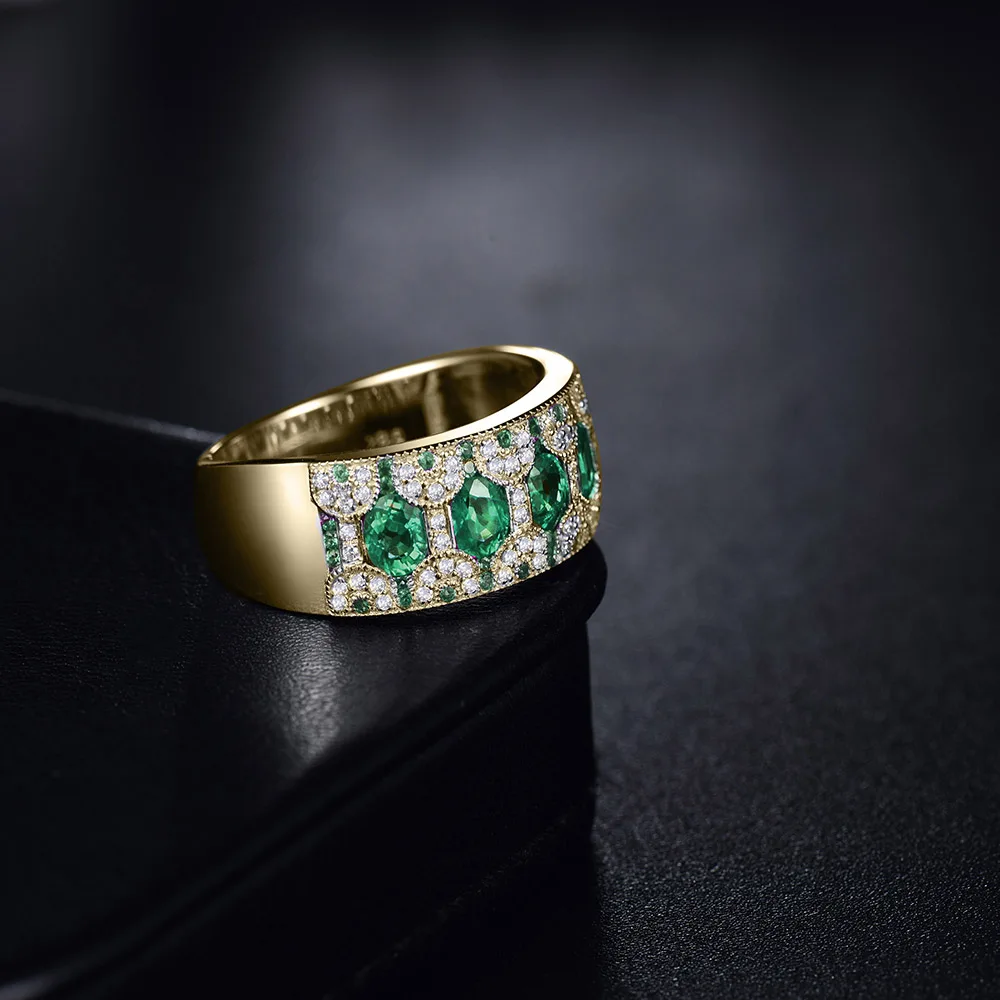 Кольца для женщин 18 К желтое золото натуральный 1.5Ct изумрудные рубиновые сапфировые настоящие бриллианты вечерние кольцо на головщину полосы подарок ювелирные изделия