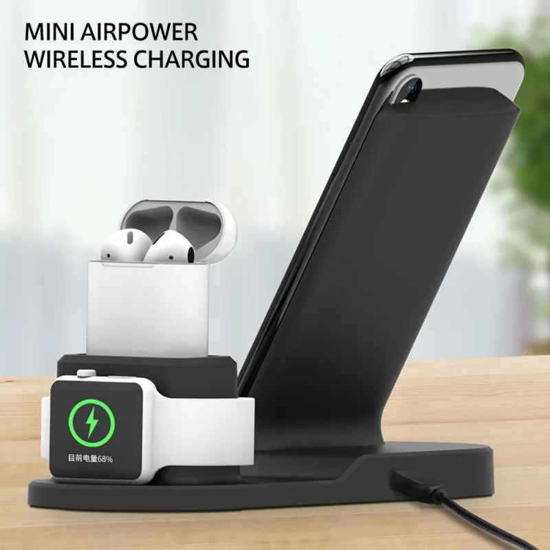 3-in-1 Mobile Phone Watch Headphone Chargers Wireless Fast Charging Adapter Holder Stand |