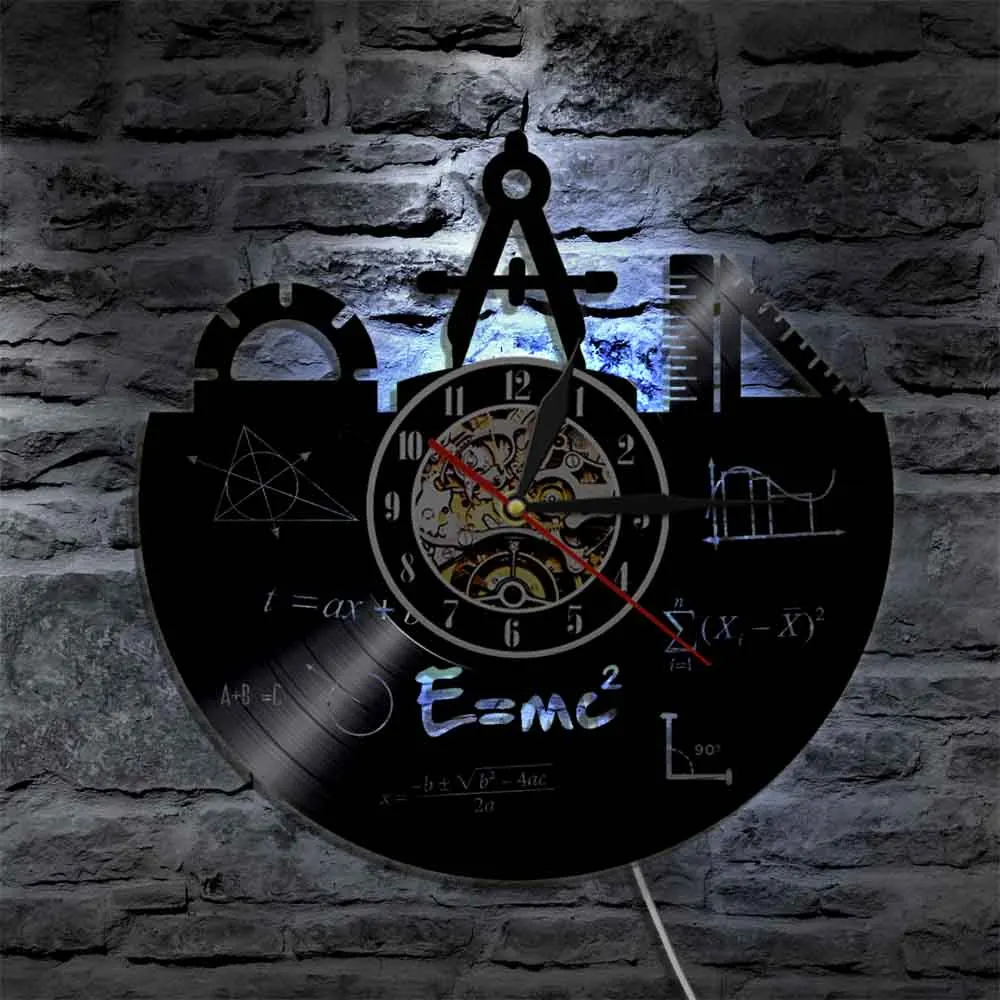 Математика формула Wall Art настенные часы Виниловые часы с помощью теоремы Пифагора классной комнаты квадратичная формула Настенный декор подарок для преподавателей