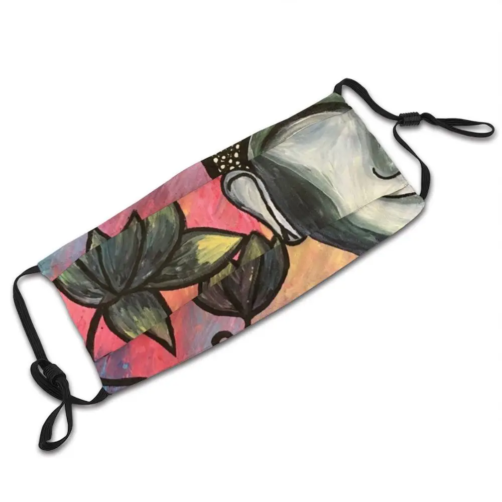 

At Peace New 3D Face Mask Protective Covering Gear Washable Reusable Breathable Facemask Buddha Peace Lotus Flower Love Gray