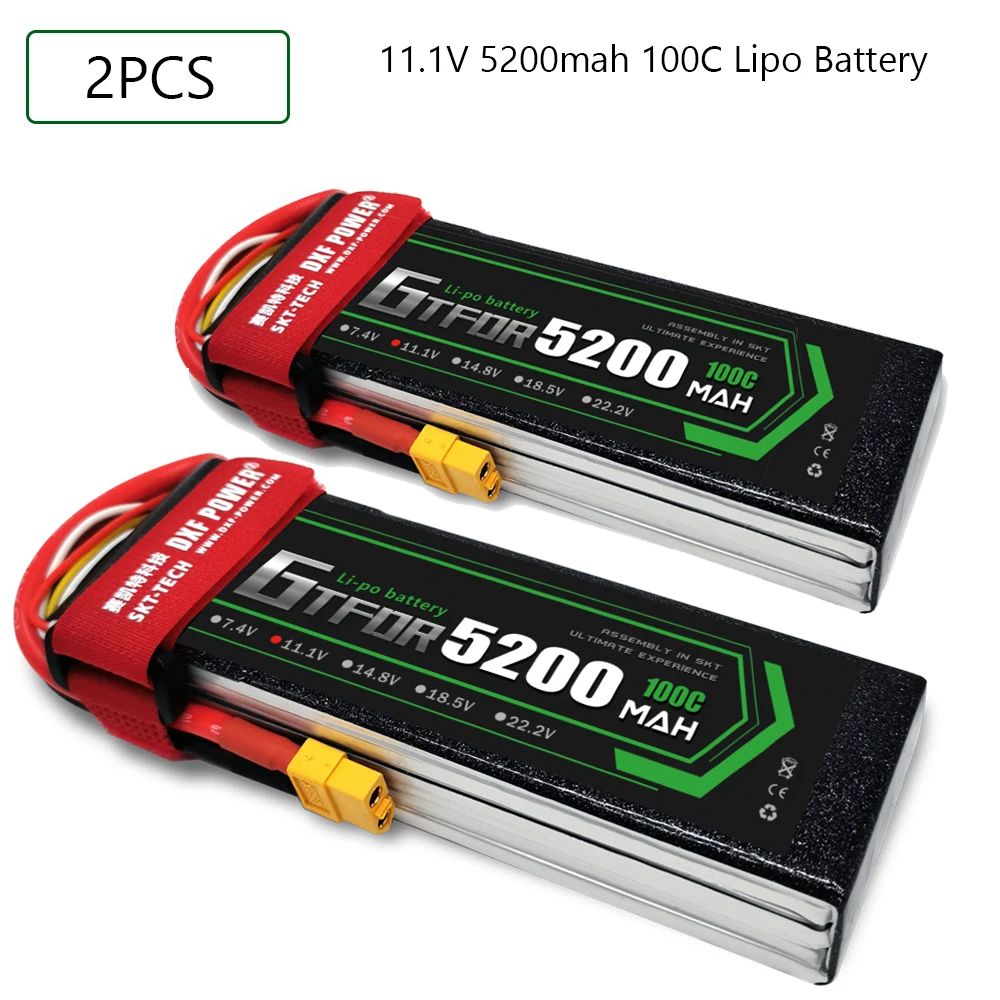 

GTFDR 3S 11.1V 5200mah 100C-200C Lipo Battery 3S XT60 T Deans XT90 EC5 For FPV Drone Airplane Car Racing Truck Boat RC Parts