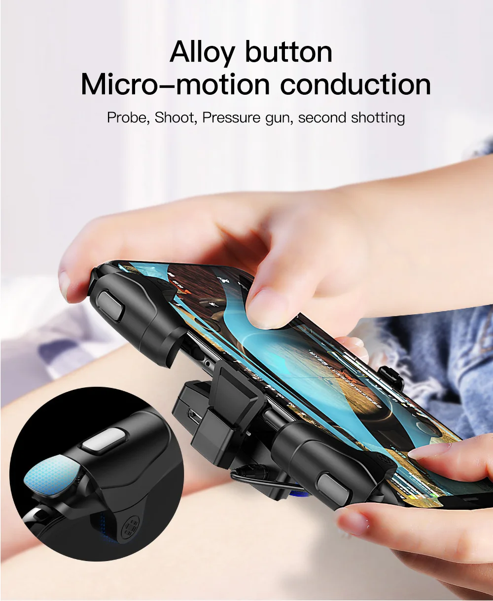 Meeker Gamepad Joystick for PUBG Joypad Trigger Fire Button 3 in 1 Adjustable Shooter Controller For PUBG Mobile Phone Game Pad