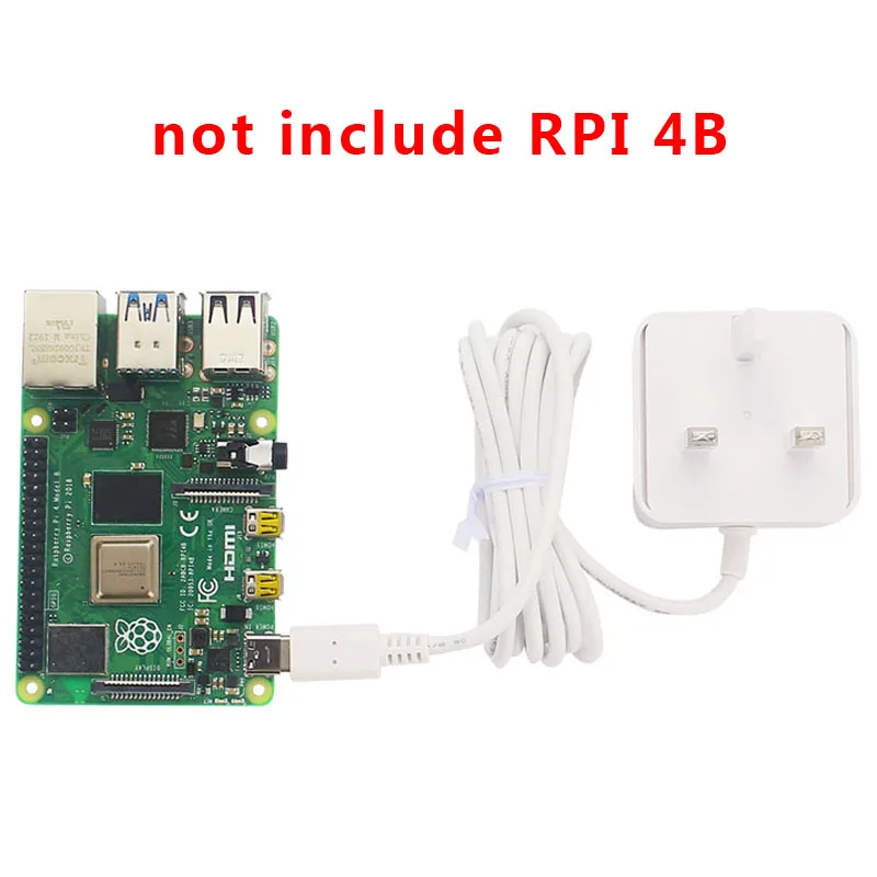 Raspberry Pi 4   USB-C  5, 1 V 3A   EU/US/UK Plug     Raspberry Pi 4  B