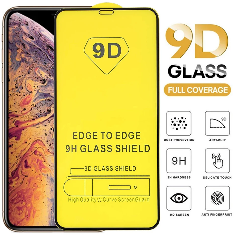 10 шт./лот 9D полное покрытие закаленное стекло для iPhone 13 12 Pro Max Mini защитное