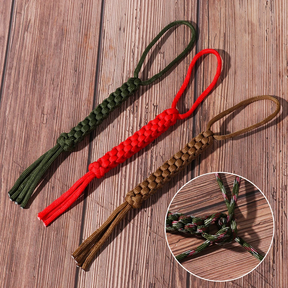 1 PC Outdoor Camping Corn Knot Survival Paracord Rope Nylon Chain Tool Ornaments Knife Pendant Falling Keychain 7 Strands