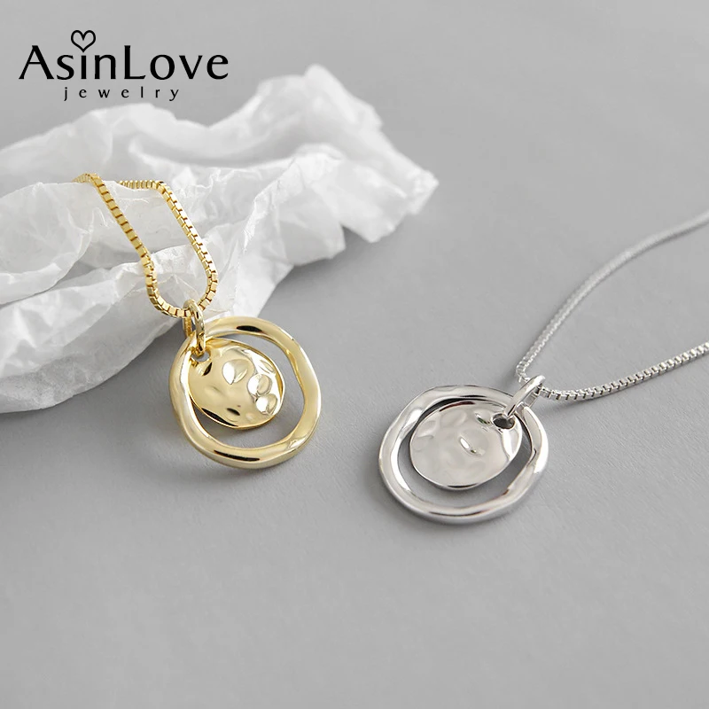 Женское ожерелье из серебра 925 пробы с вогнутой выпуклой поверхностью | Украшения