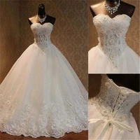 sexy sweetheart a line wedding dress beading lace appliques bandage back plus size custom bridal gowns bling bling