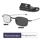 Очки для чтения с прогрессивным переходом для мужчин и женщин, складные фотохромные многофокальные очки для дальнозоркости с диоптриями 1,5 2,5
