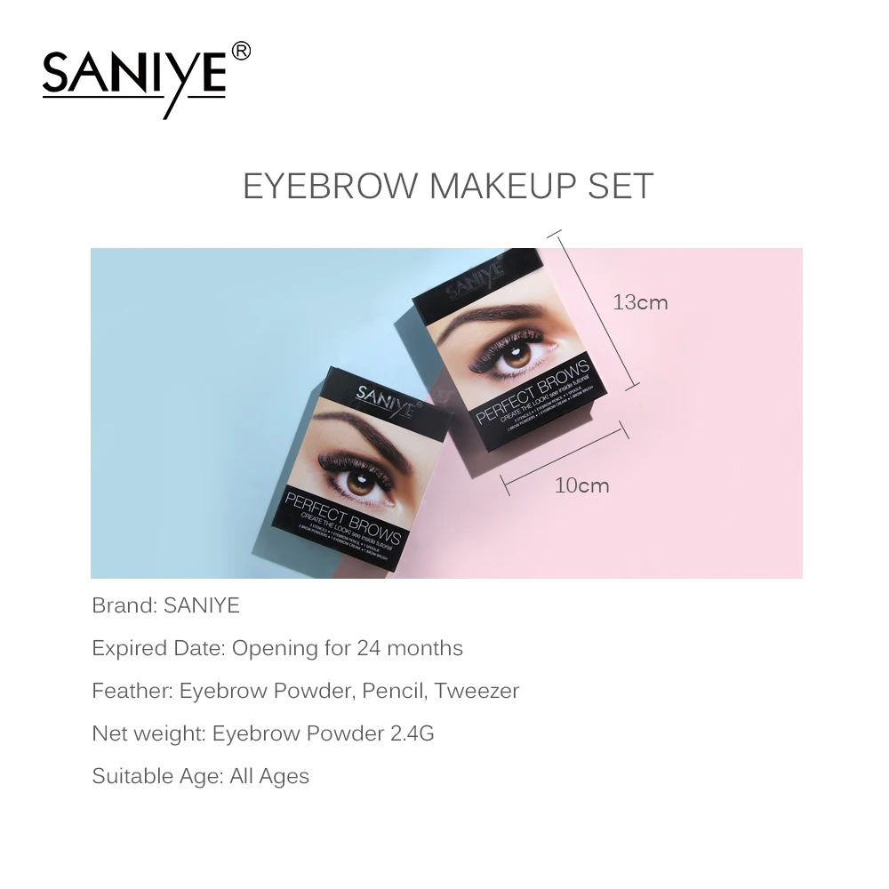 SANIYE водонепроницаемый набор для макияжа бровей Палитра Карандаш Maskara Kosmetik Cosmeticos