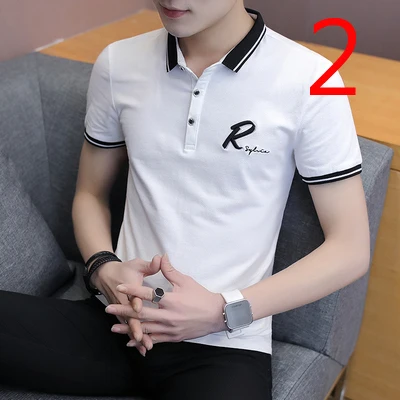 

Korean version of the trend of lapel tide brand cotton Slim half-sleeved clothes