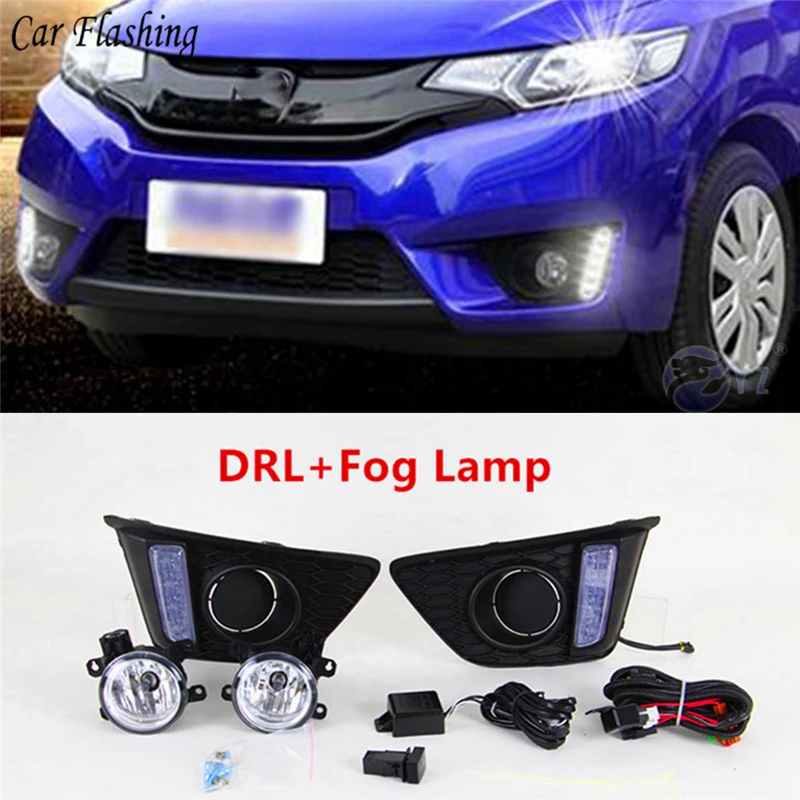 2 шт. Автомобильные противотуманные фары для Honda Jazz Fit 2014 2015 2016|daytime running|daytime running