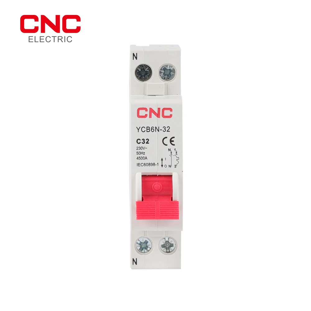 CNC YCB6N-32 миниатюрный автоматический выключатель MCB 6-32A 1P + N фазовый нейтральный