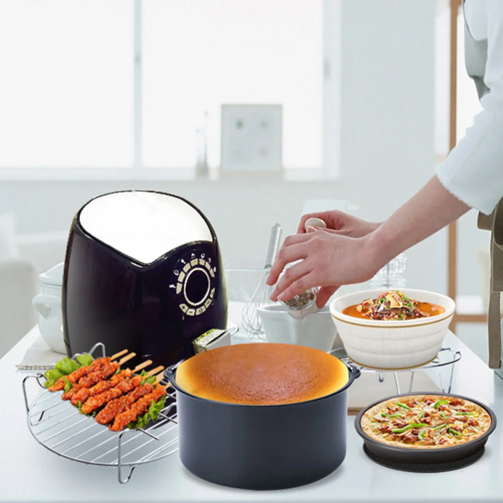 

6pcs 6 Inch Kitchen Tools Set Air Fryer Accessories Cake Baking Pizza Pan Pot