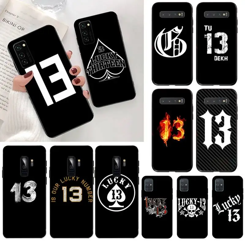 

YJZFDYRM Lucky Number 13 DIY Luxury Phone Case for Samsung S20 plus Ultra S6 S7 edge S8 S9 plus S10 5G lite 2020