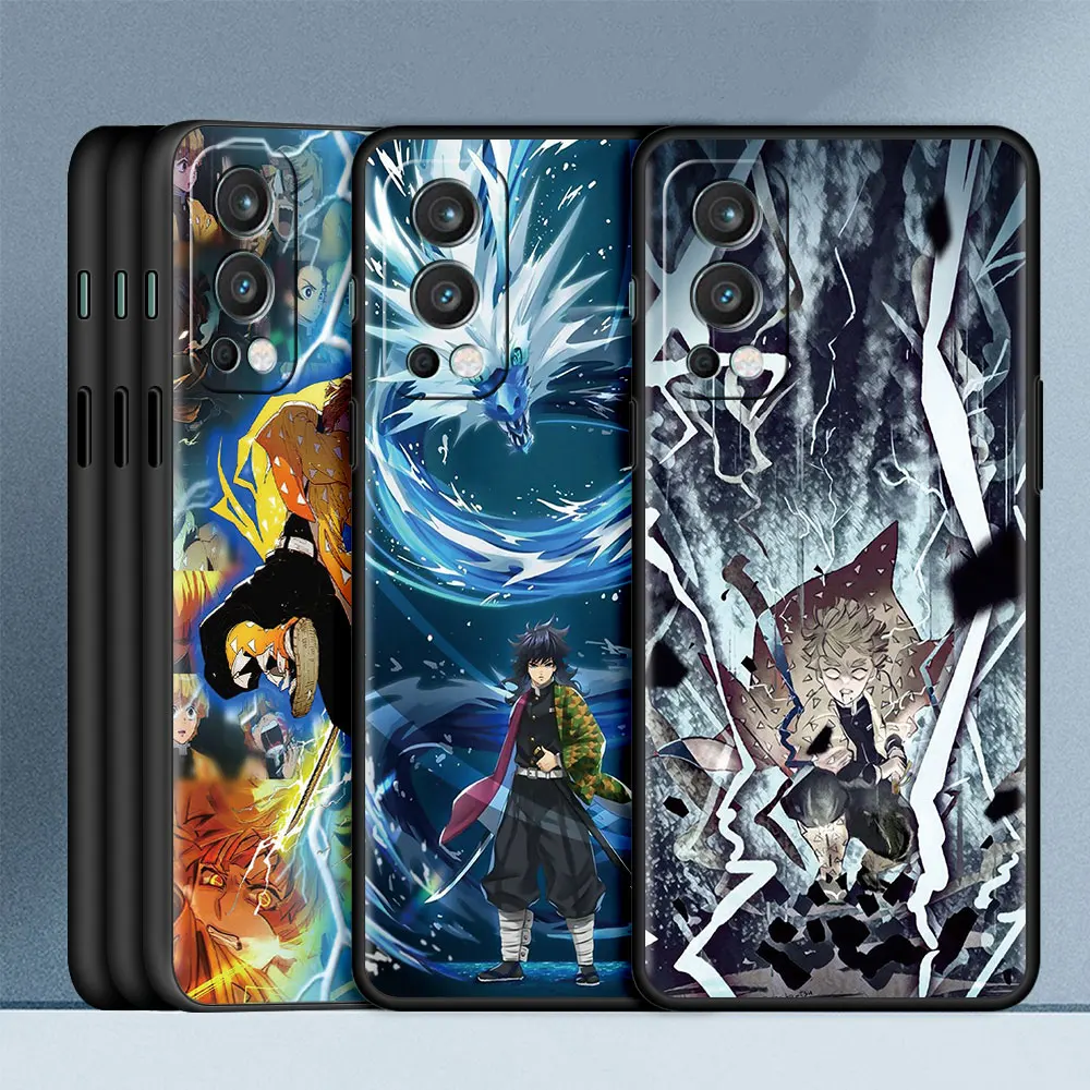 mobile phone case for oneplus 8t 8 nord n10 5g n100 ce n200 2 7 7t 9 pro 9r z soft tpu cover demon slayer anime shell coque free global shipping