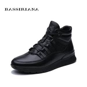 BASSIRIANA 2019 зима новая мужская повседневная спортивная обувь мех теплое кружево черный бесплатная доставка