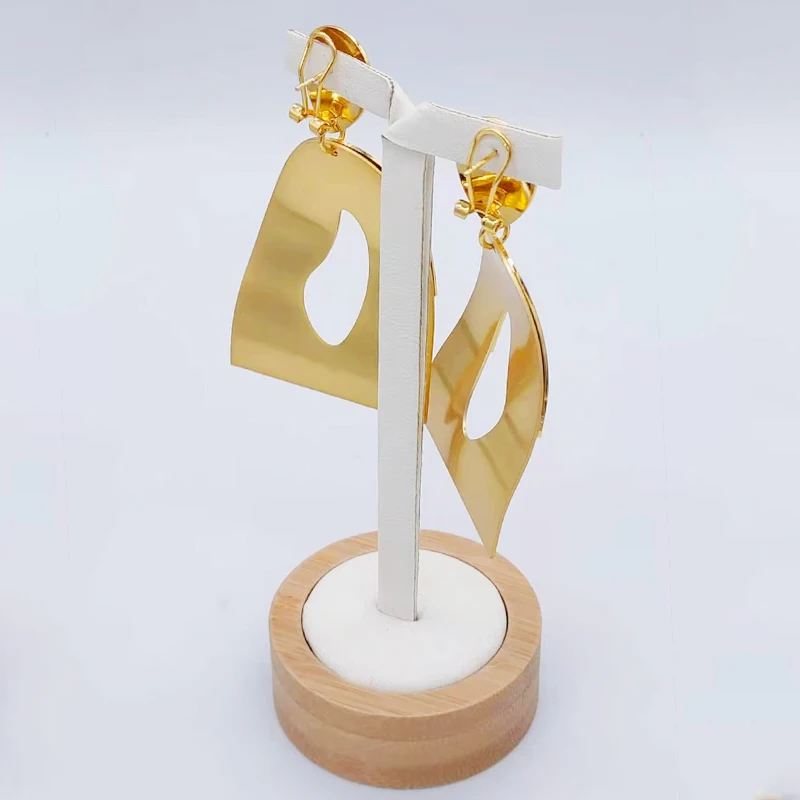 

Exquisite African Metal Drop Fashion Gold Color Flower Cluster Clear Crystal Zirconia Earring for Women Jewelry